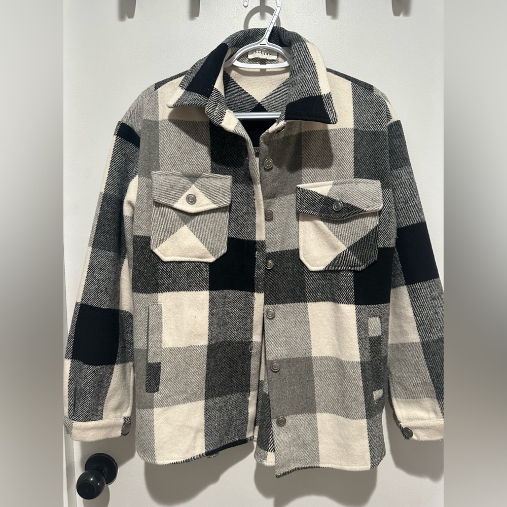 Oversized flannel shacket - xs
